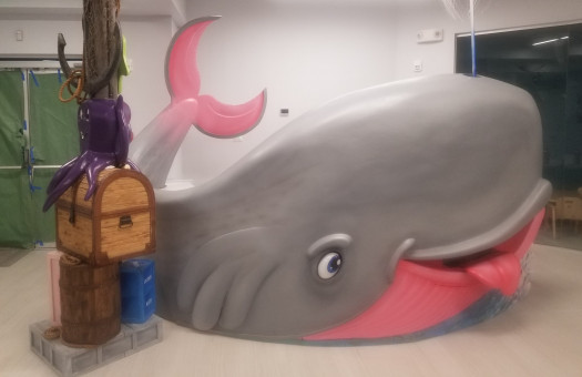 Kids Whale Themed Library Reception Desk
