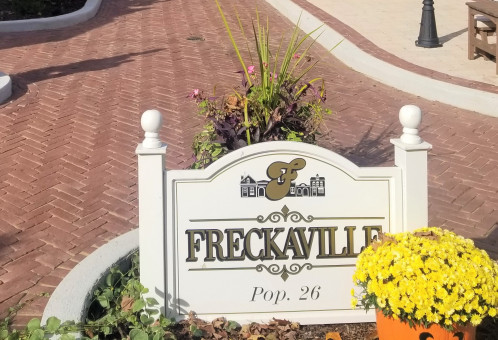 Freckaville Entrance Sign