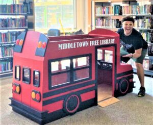 Red School Bus in Play Center